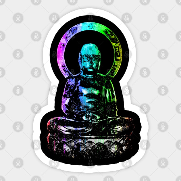 Rainbow Buddha Statue Sticker by robotface